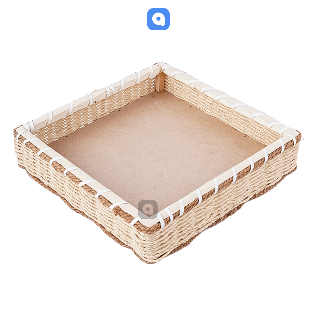 Beidge Square Jute Storage Basket for Home or Gifting