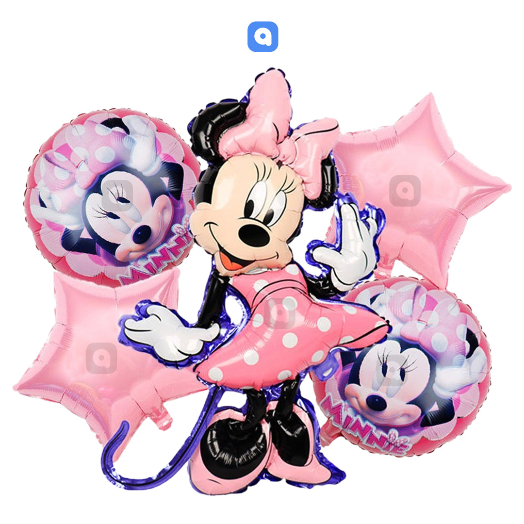Minnie Mouse Foil Balloon Set (5 Pcs) by Ardor.pk – Kids Party Balloons