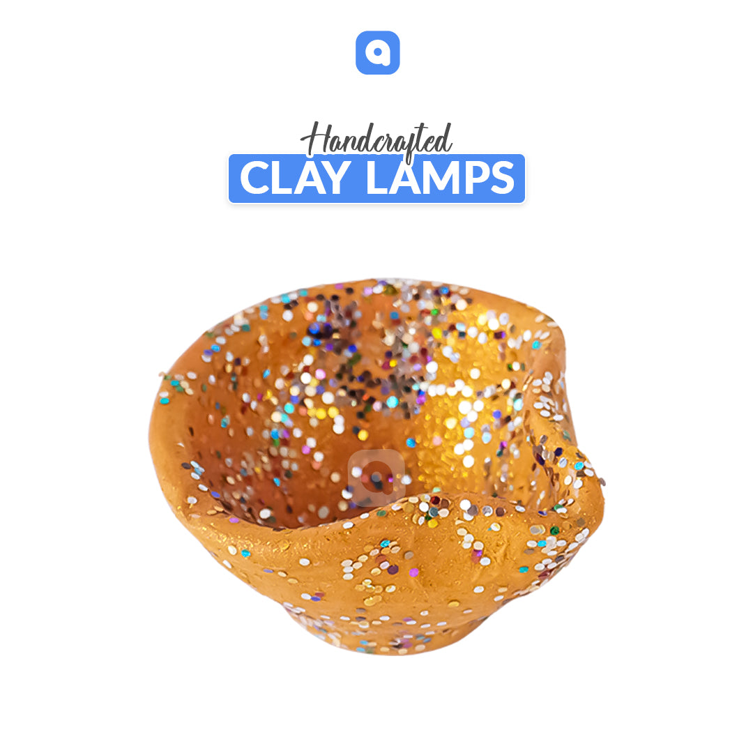 Pack of 6 - Clay Lamps , Diya for Diwali