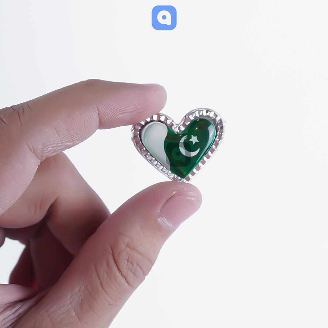 Heart Shape 14 August - Independence Day Badges