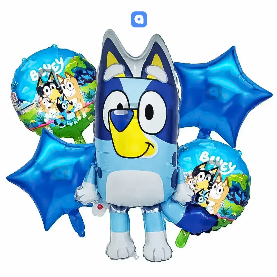 Bluey Foil Balloon Set (5 Pcs) by Ardor.pk – Kids Party Balloons Pakistan