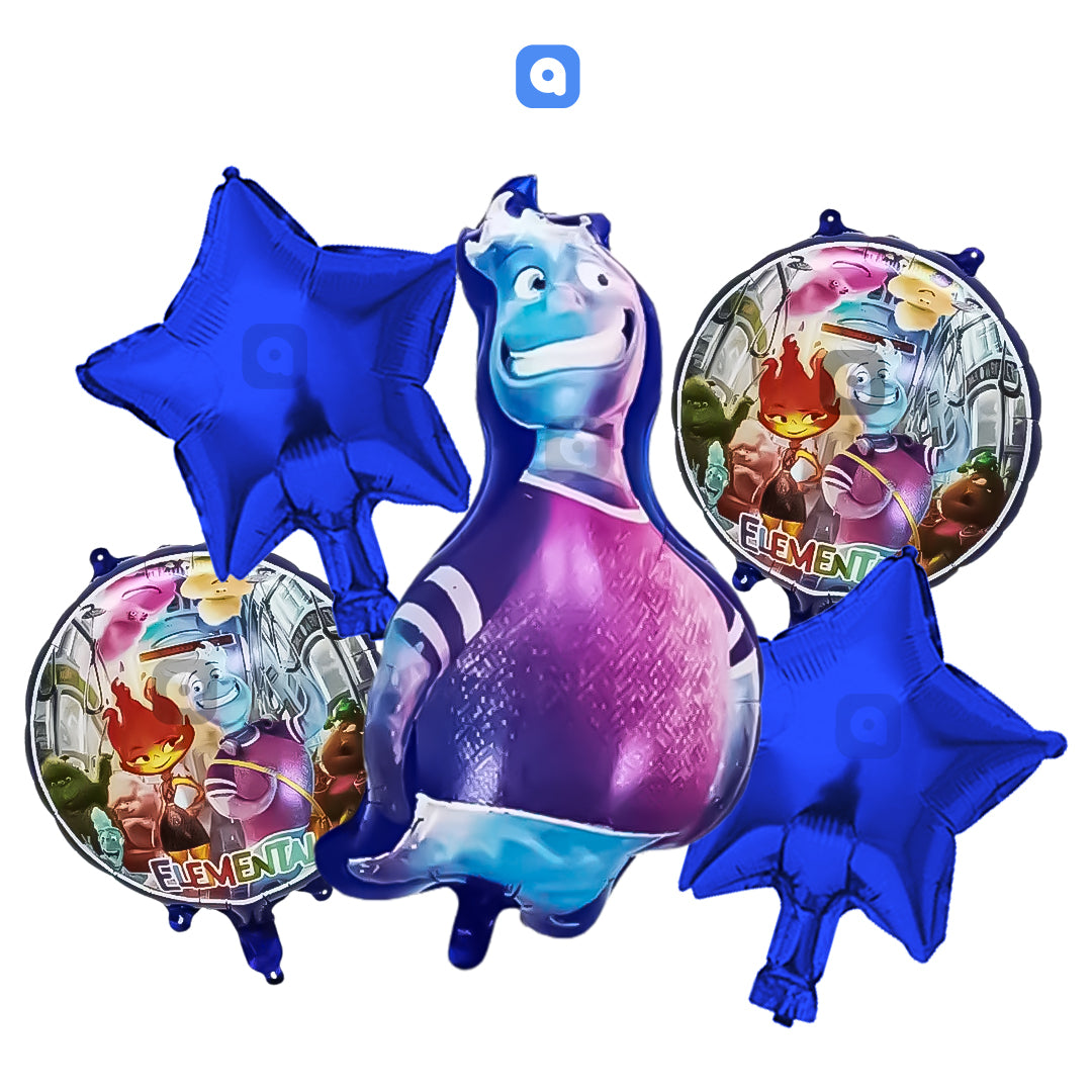 Elemental 5 Pcs Foil Balloon Set | Party Decor by Ardor.pk