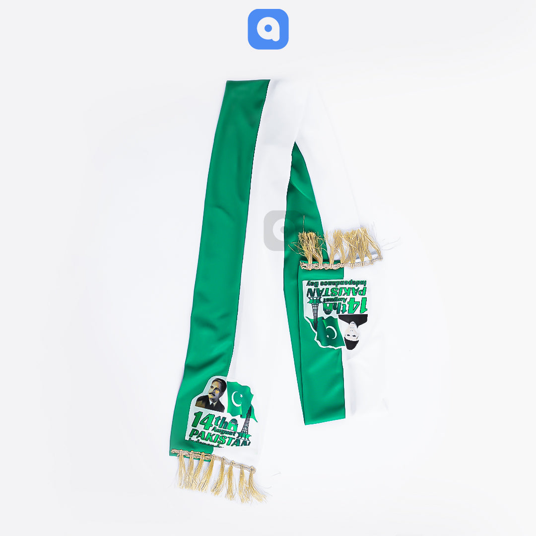 Pack of 6 - Pakistan day Green & White Muffler