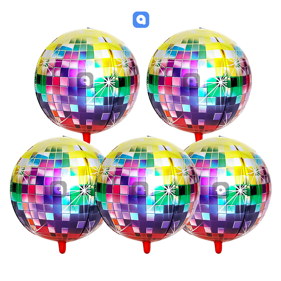 Disco Orbz Foil Balloon Set (5 Pcs) – Party Theme Balloons Pakistan