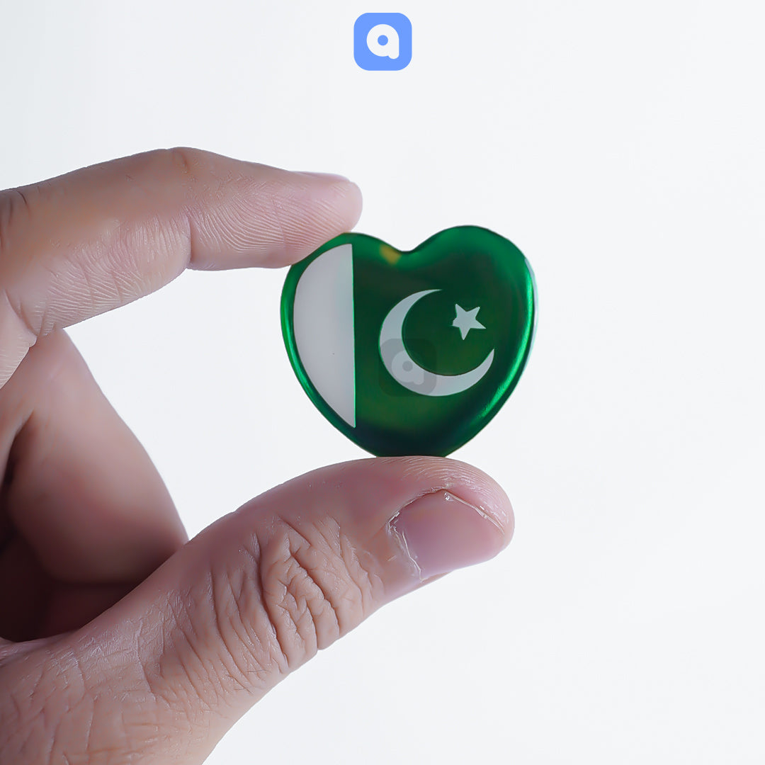 Heart Shape 14th August Badges