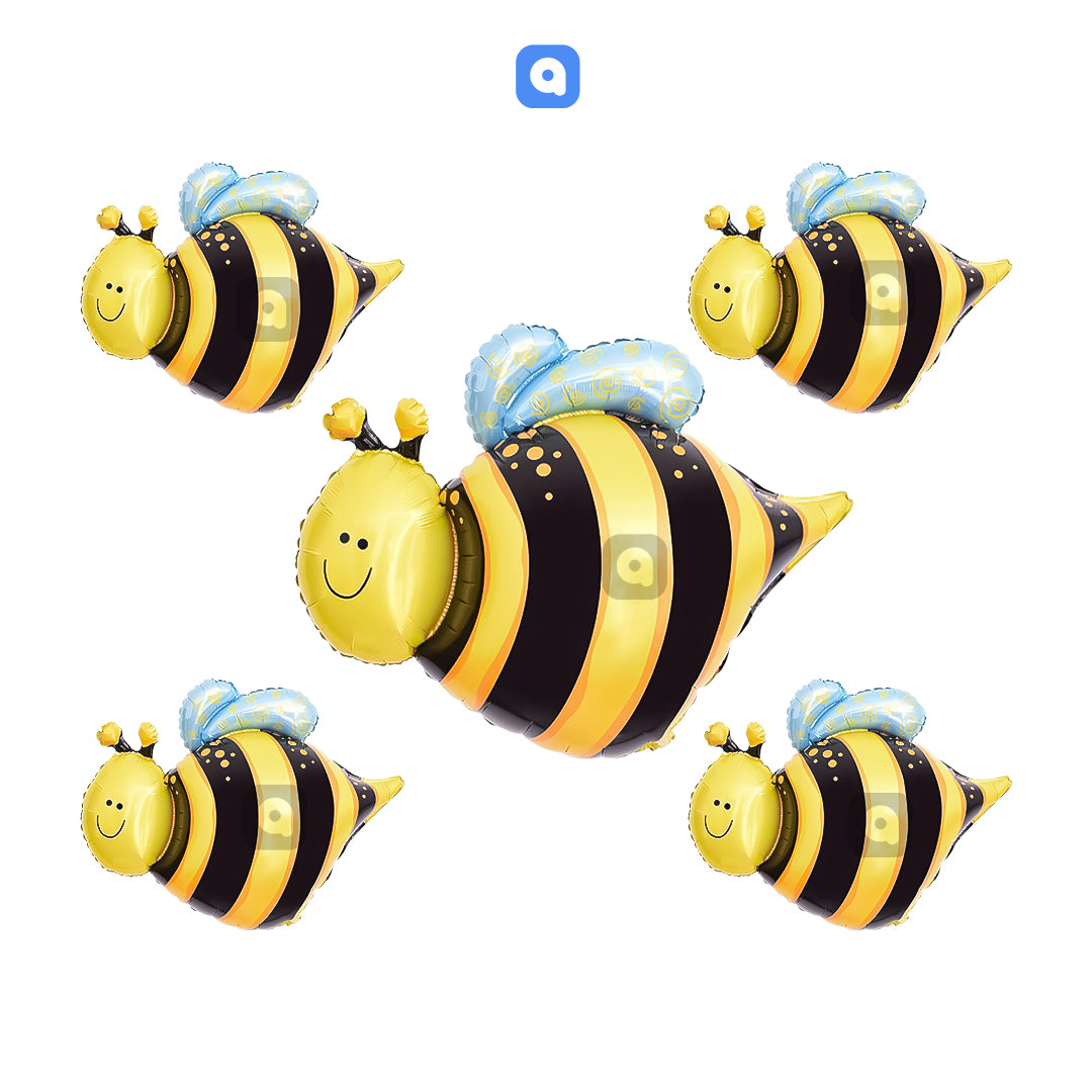 Honey Bee Foil Balloon Set (5 Pcs) – Bee Party Balloons