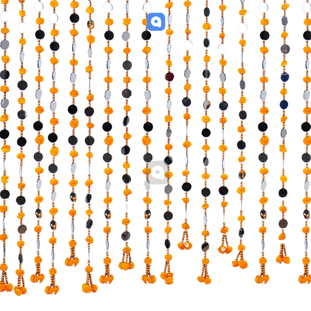 Artificial Fancy Multi Color Pom Pom Mirror Garland Perfect For Wedding Decor