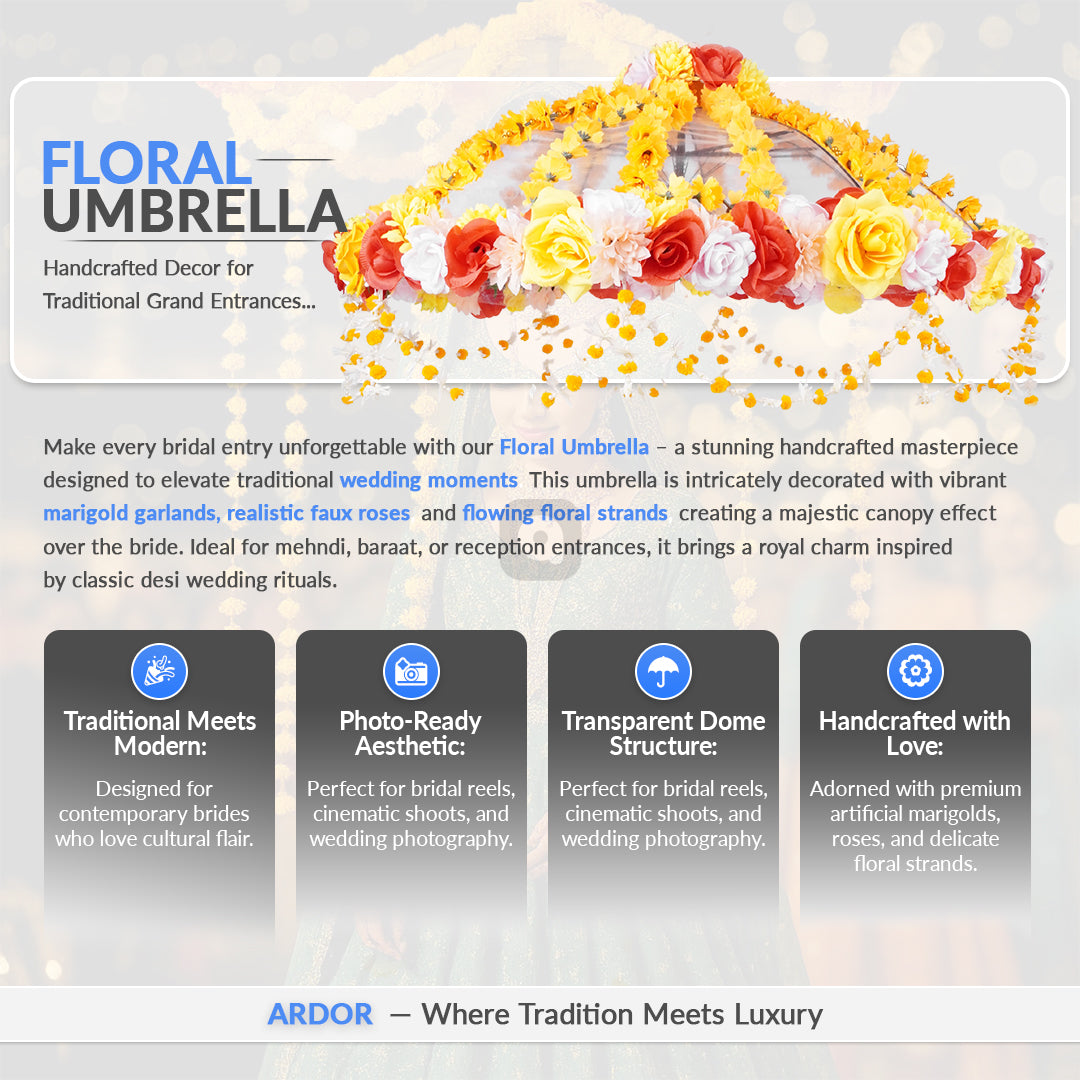Handcrafted Wedding Decorative Umbrella – Traditional Embellished Design