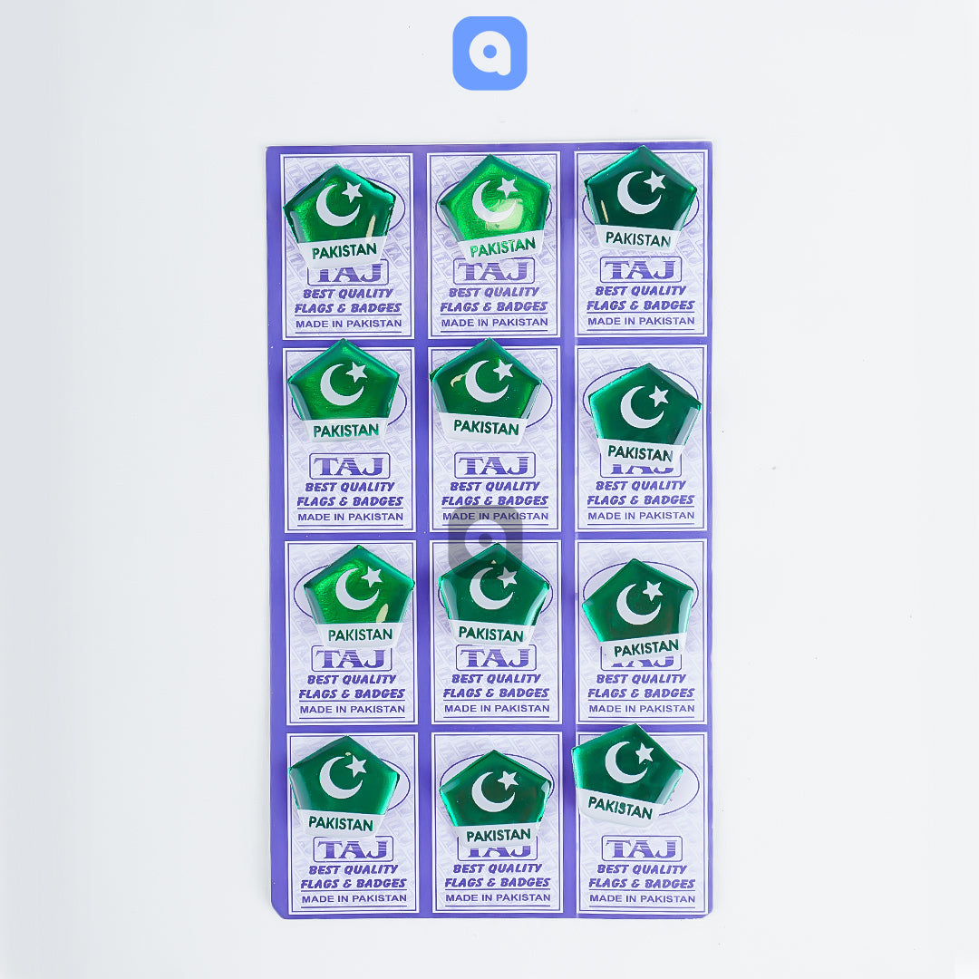 Hexagon Shaped - 14 August - Independence Day Badges