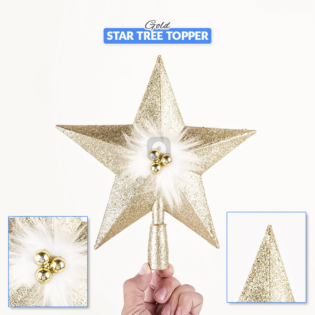 ⭐ Golden Christmas Tree Top Star