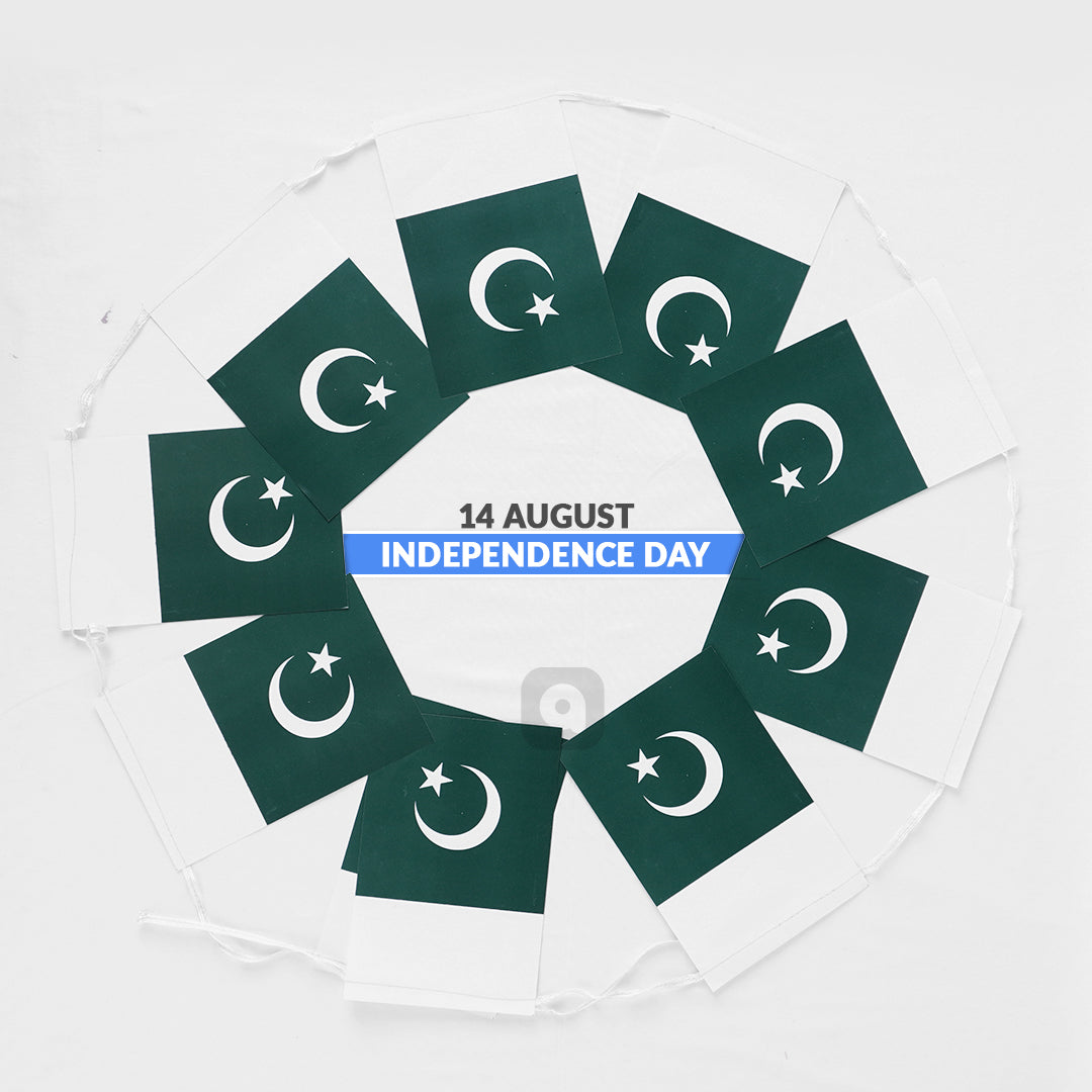 Pack of 100 - Pakistan Independence Day Buntings
