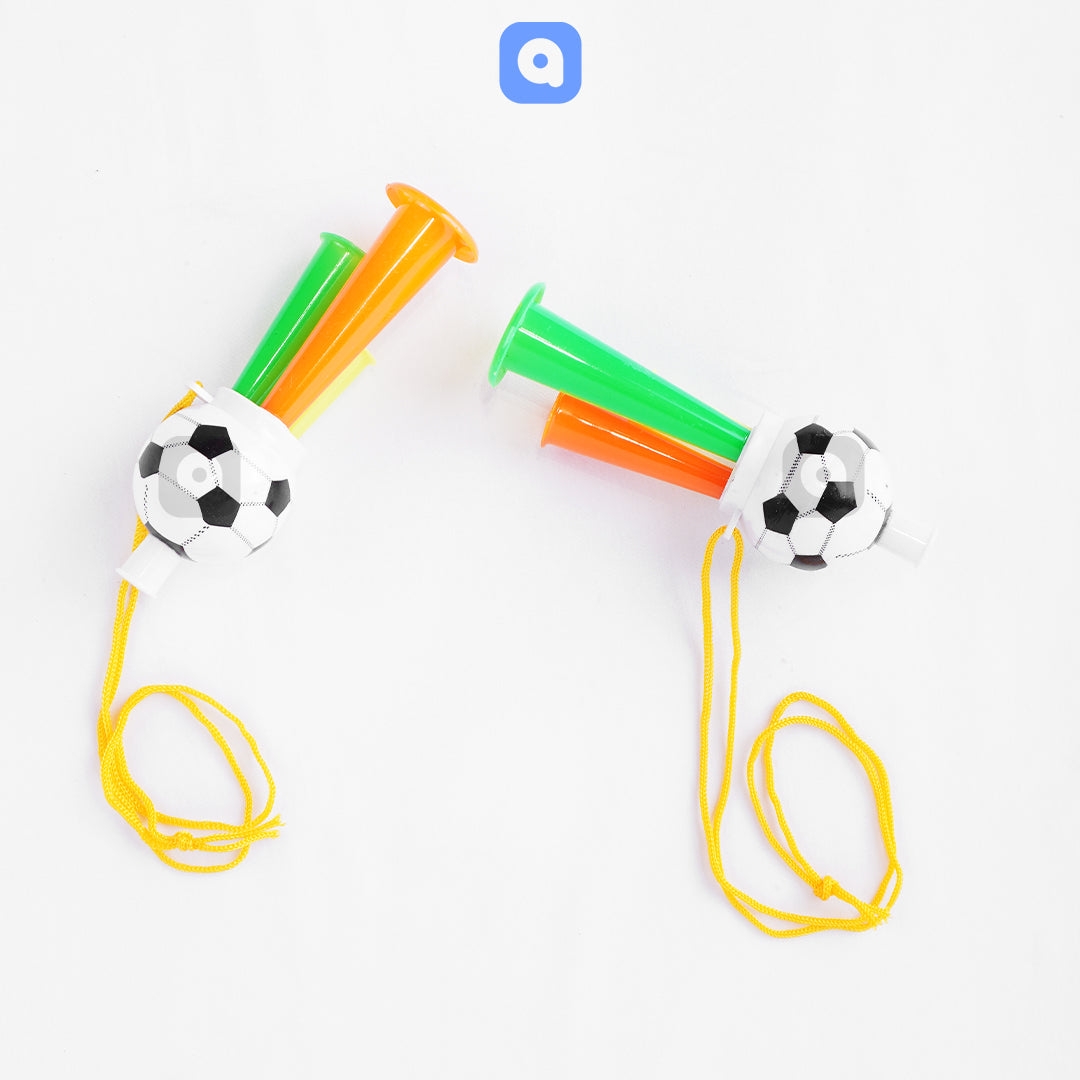 Pack of 10 - Football Horn Plastic Toy
