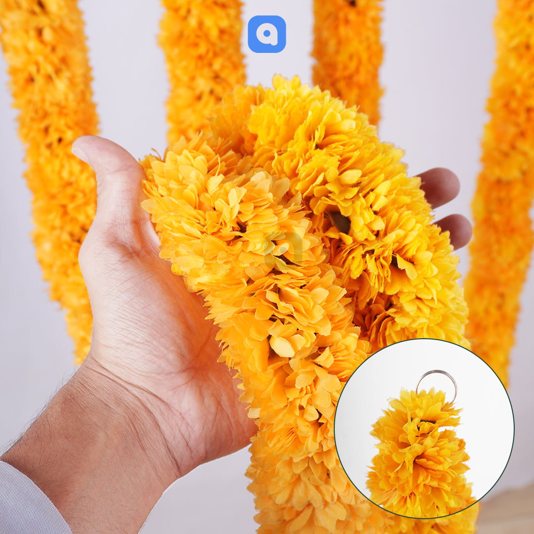 Artificial Marigold Flower Garland for Mehndi Mayoun Decor