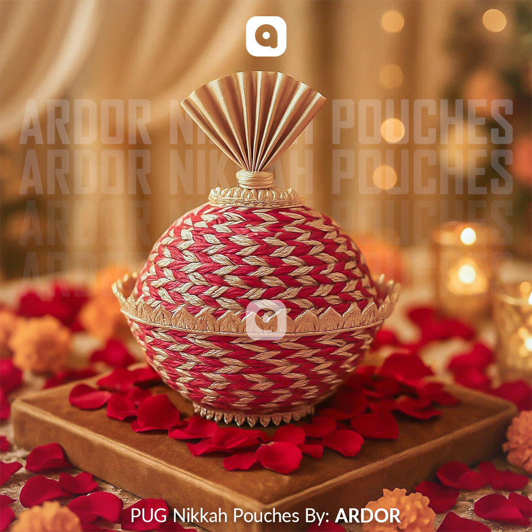 Pack of 10 - Pug Nikkah Pouches – Wedding Favor Bags in Multi Colors