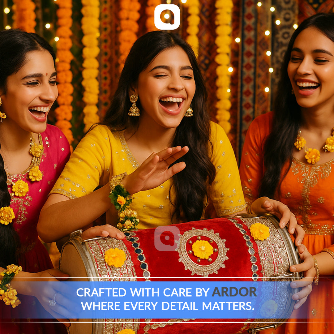 Red Velvet Dhol Musical Instruments