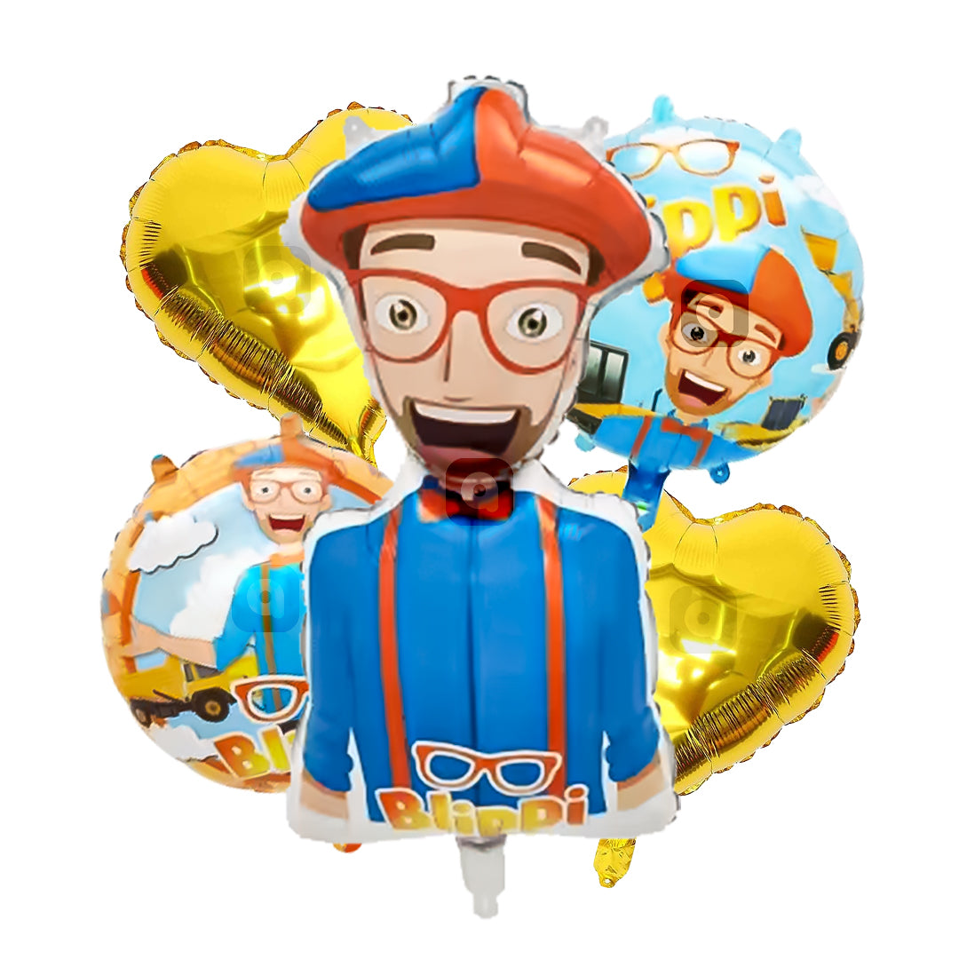 Blippi Foil Balloons Theme - 5 pcs set