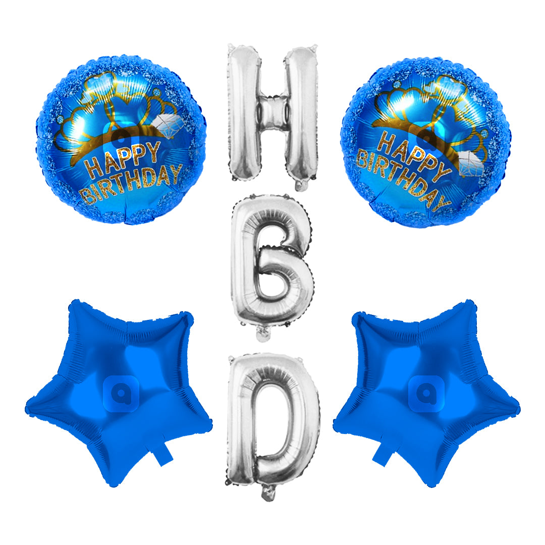 HBD Foil Balloons Set - 7 pcs Set