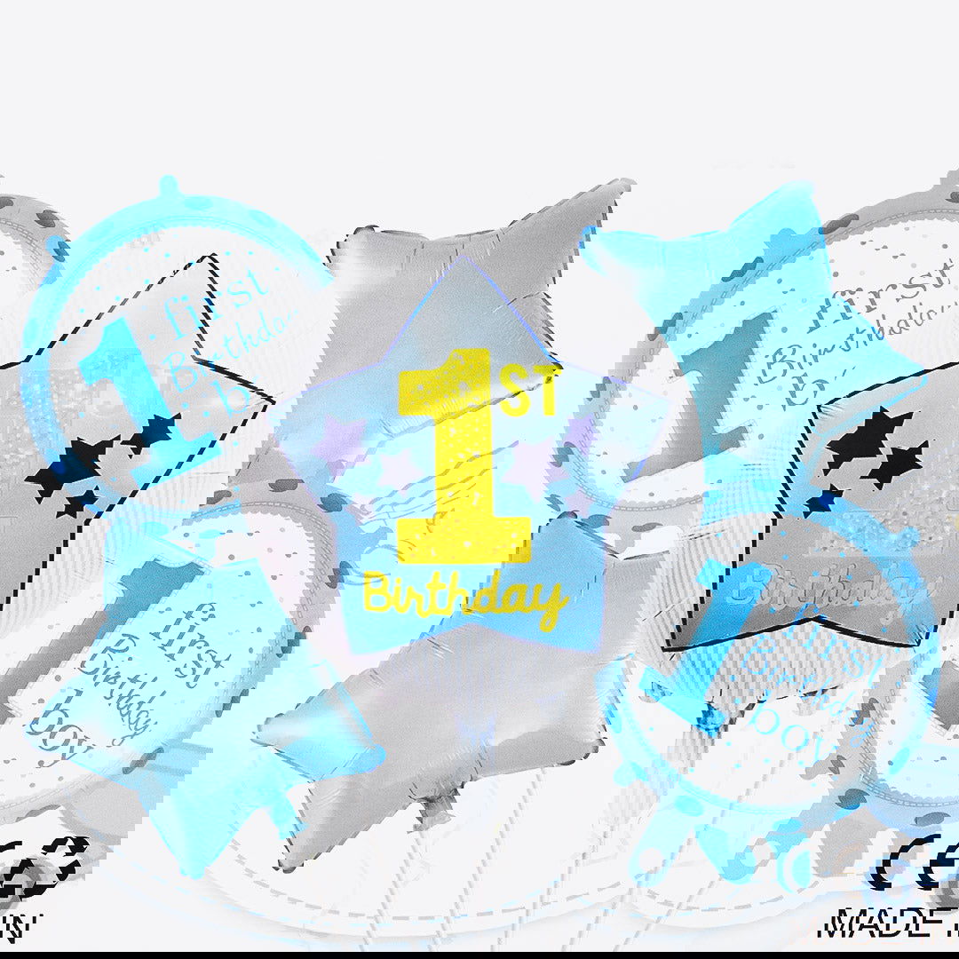 1st Birthday Foil Balloons 5 Pcs set - ardor