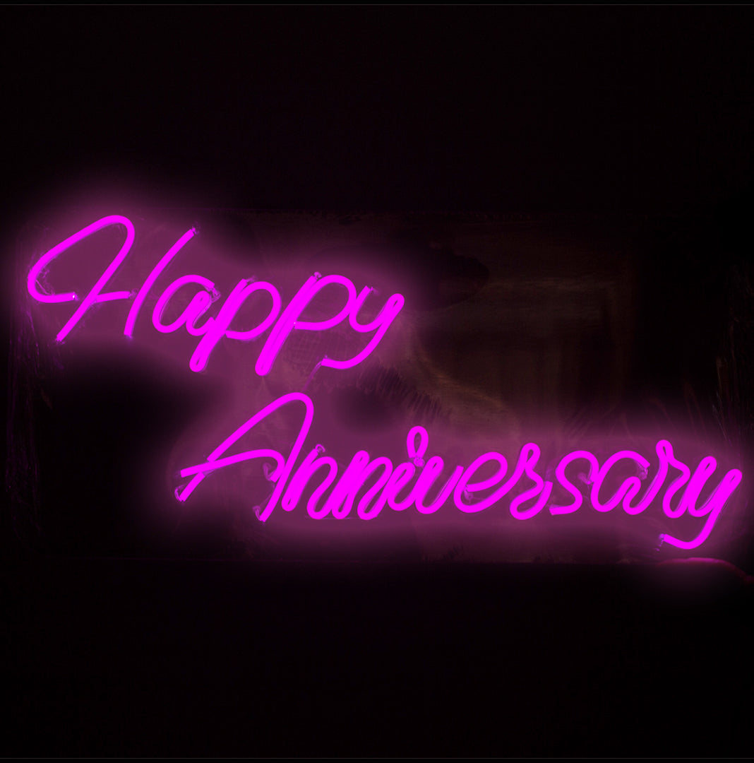 Happy Anniversary Neon Sign – LED Party & Event Decoration