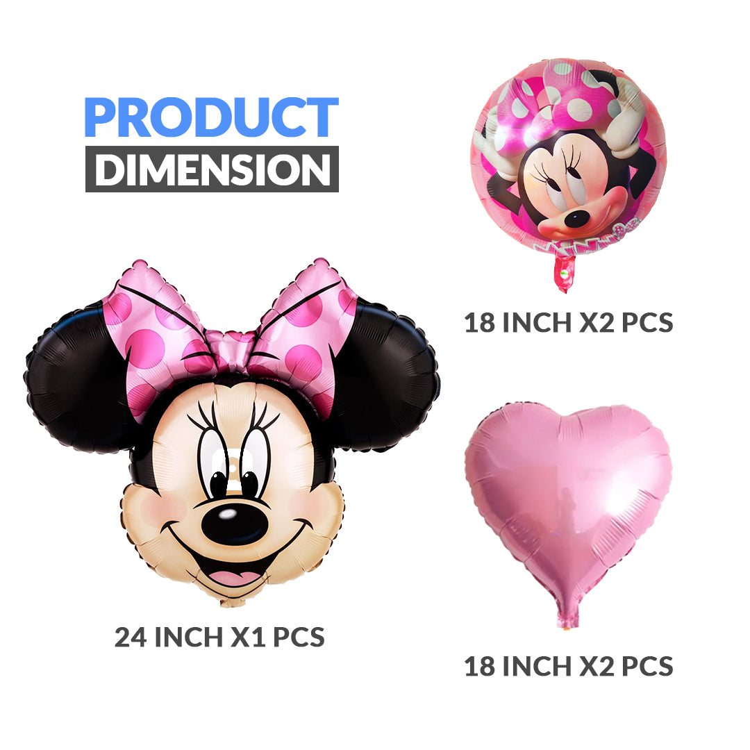 Minnie Mouse Foil Balloon - 5 pcs Set