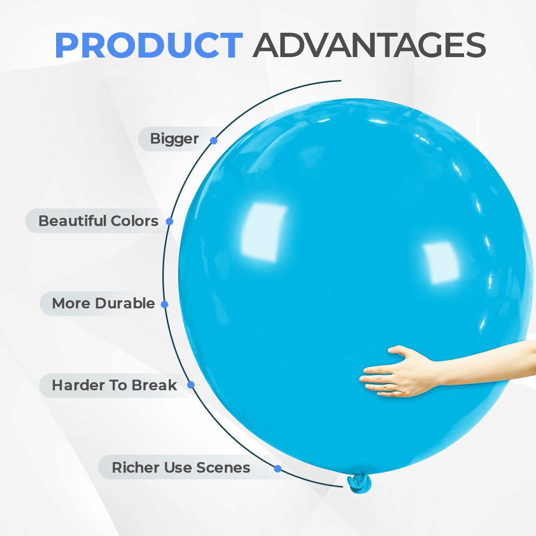 Peacock Blue 36 Inch Big Size Latex Balloon – Party & Event Decoration