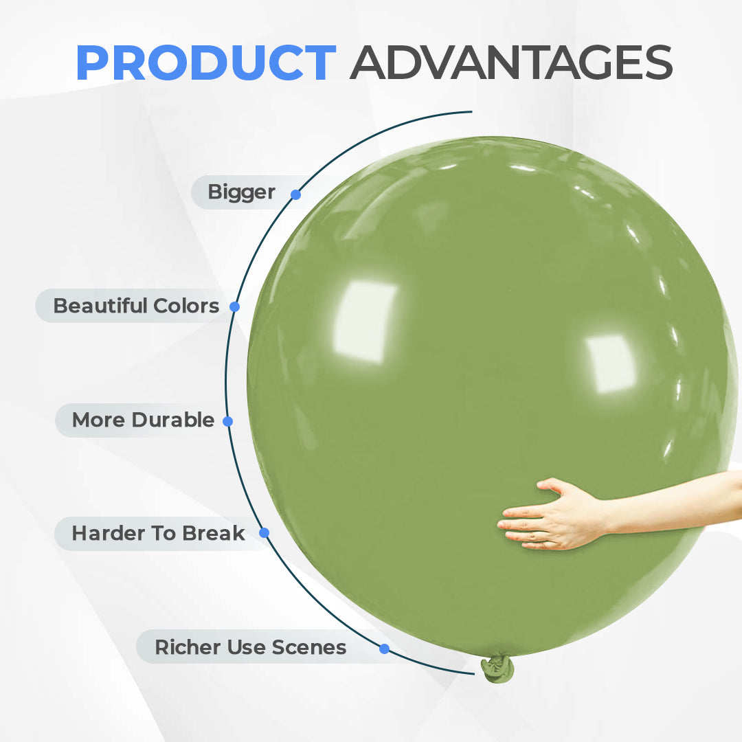 Olive Green 36 Inch Big Size Latex Balloon – Party & Event Decoration