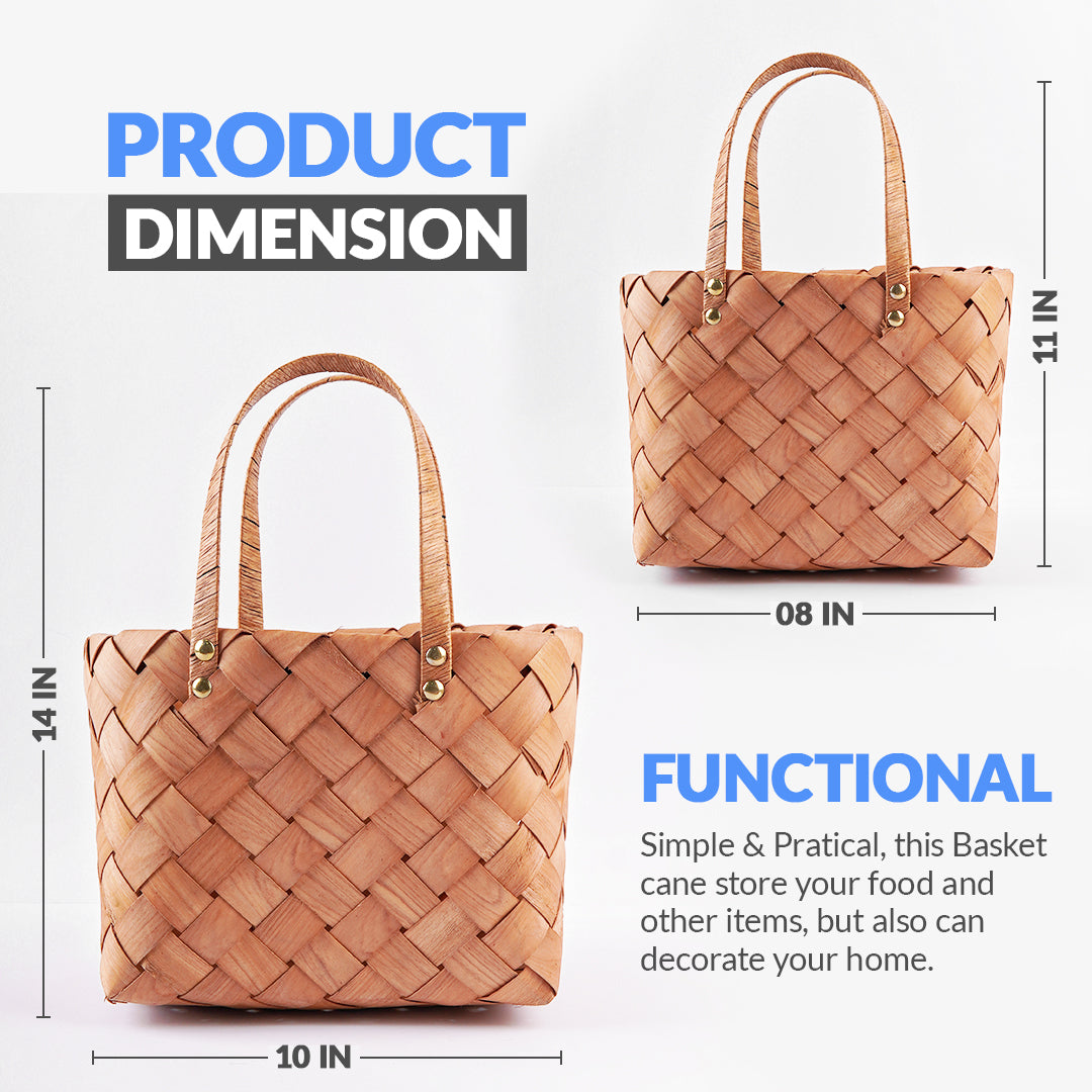 Handmade Flower Basket Gift Basket 2 Pcs Set With Handle