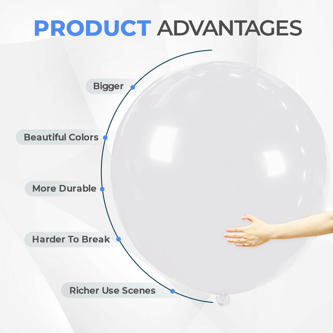 Milky White 36 Inch Big Size Latex Balloon – Party & Event Decoration