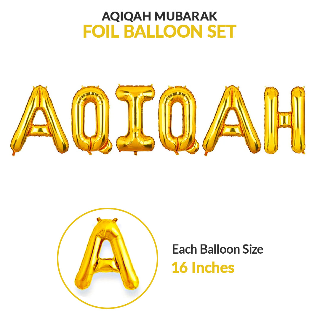 Aqiqah Foil Balloons Set – Baby Celebration & Party Decor