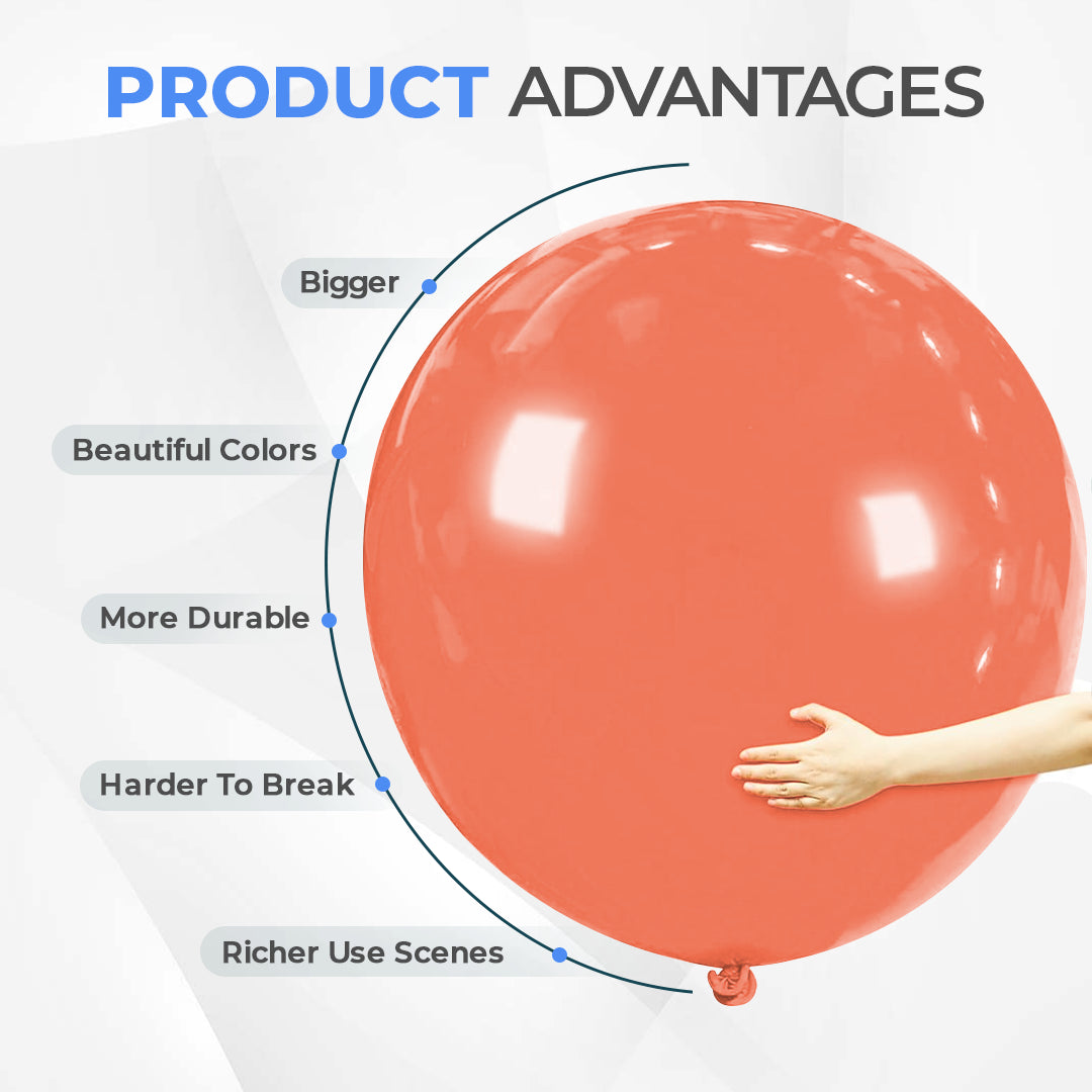 Orange Red 36 Inch Big Size Latex Balloon – Party & Event Decoration