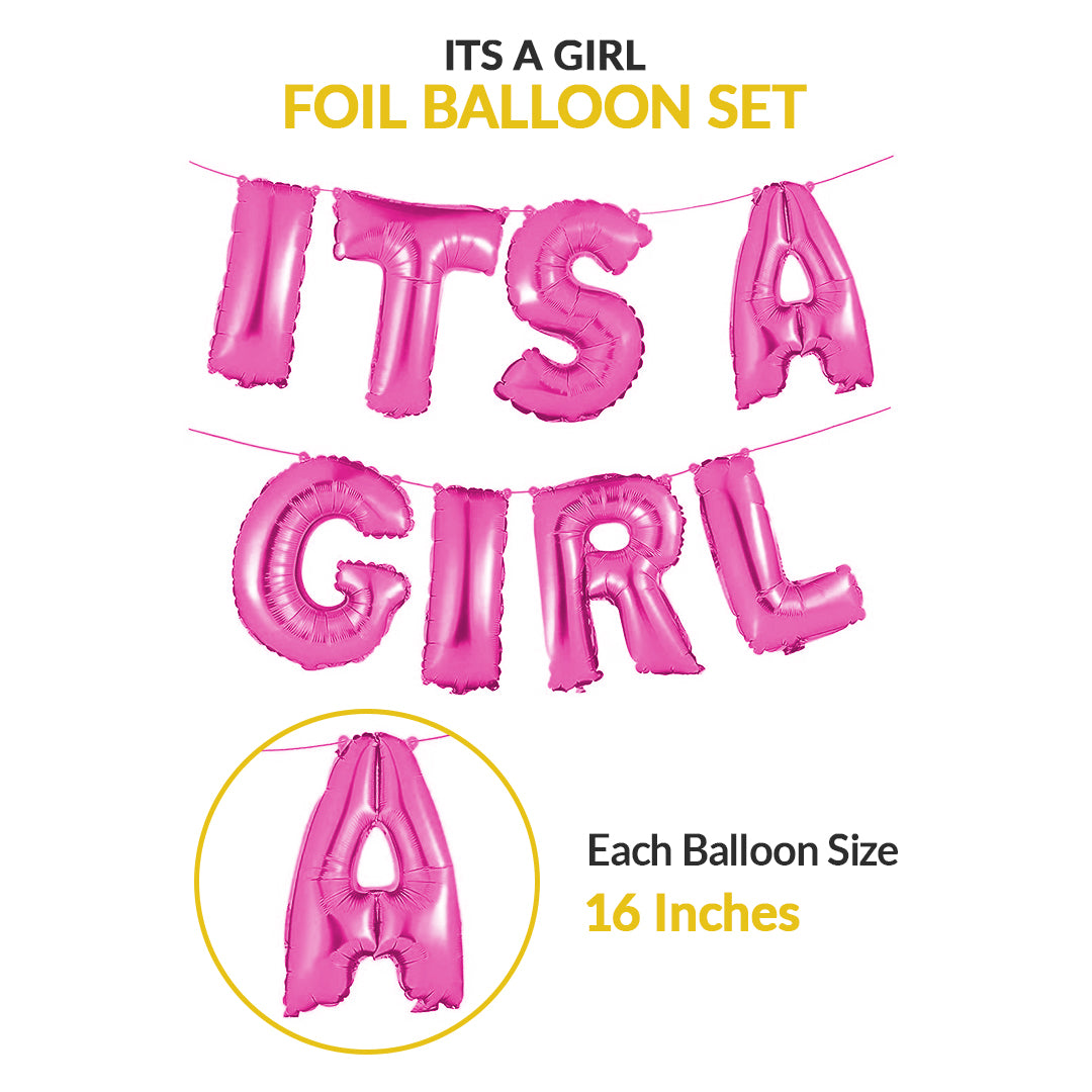 It’s A Girl Foil Balloon Set – Baby Shower & Celebration Decor