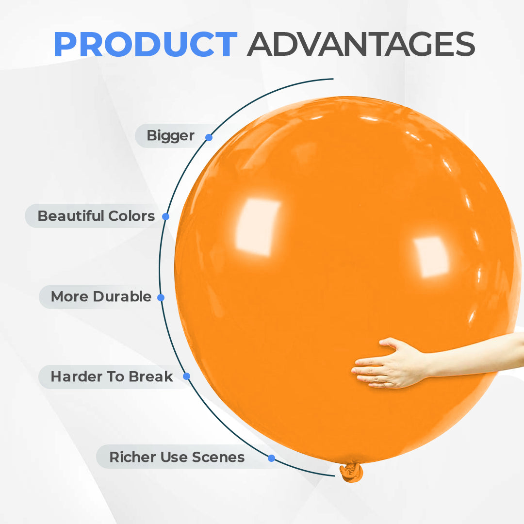 Orange Giant Latex Balloon Ð 36 inch Oversized Party Balloon for Decor & Photos