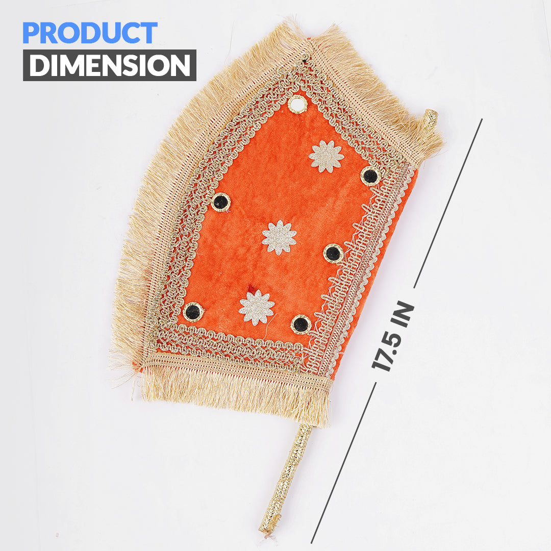 Hand Made Velvet Fan 1 pcs For Mendhi, Maiyu, party Decoration