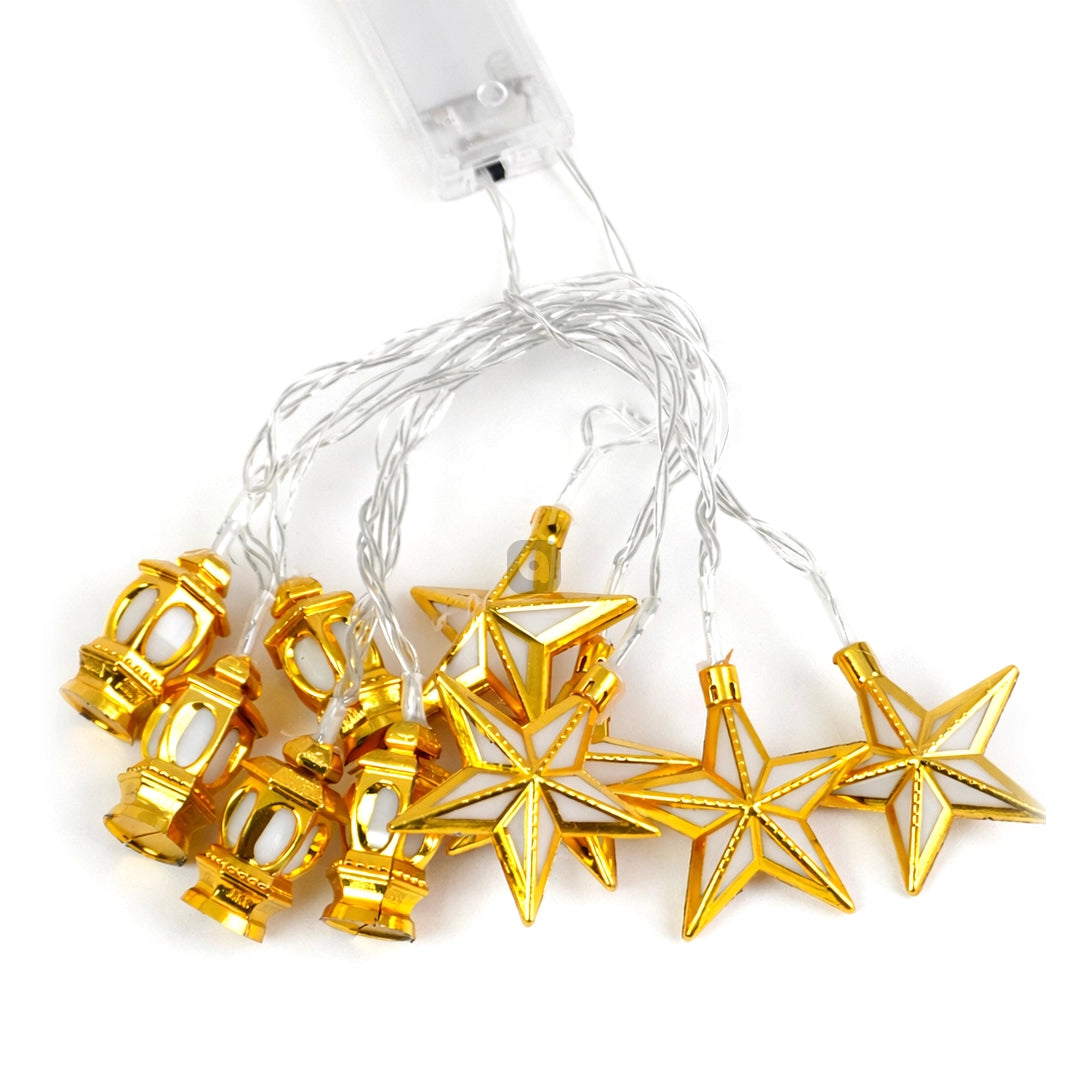 Ramadan Golden Lantern Star Warm Lights