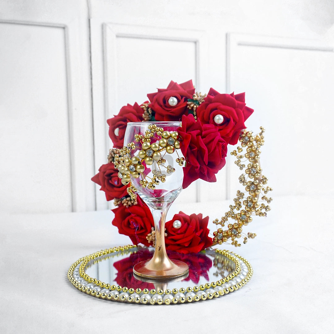 Doodh Pilai Glass Tray - Wedding Tray