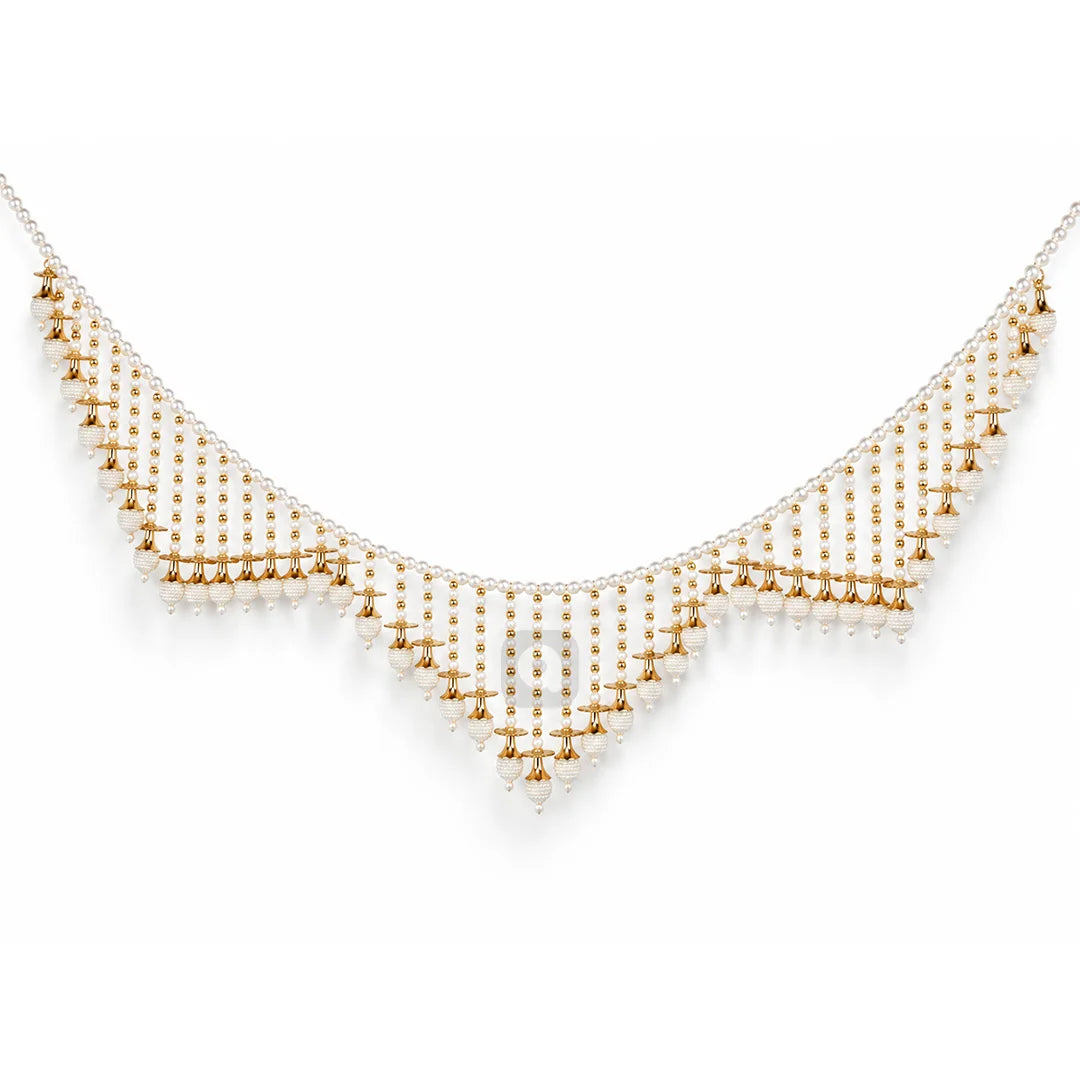White & Golden Pearl Hanging - 1 pc