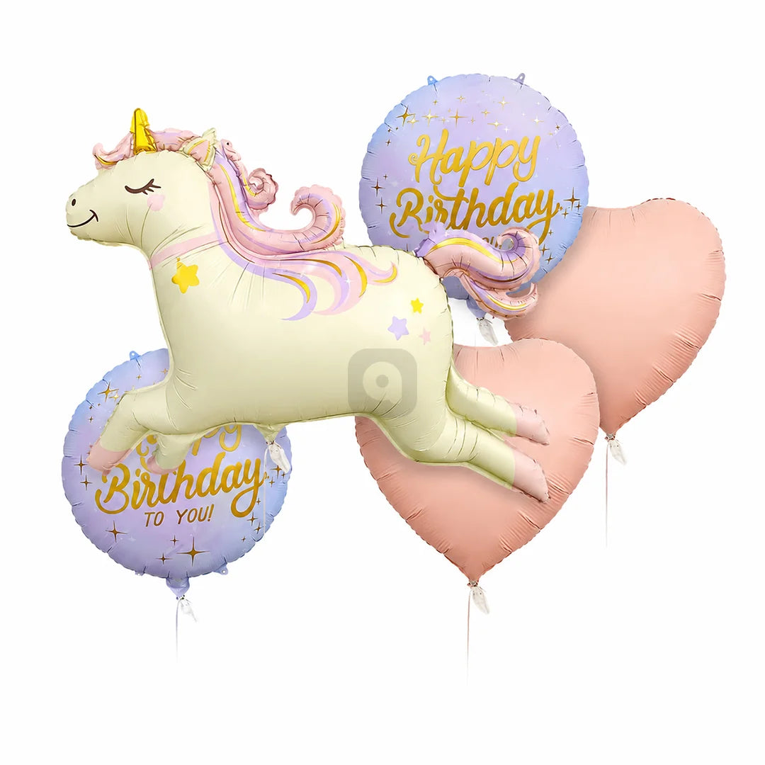 Unicorn Foil Balloon - 5 pcs Set