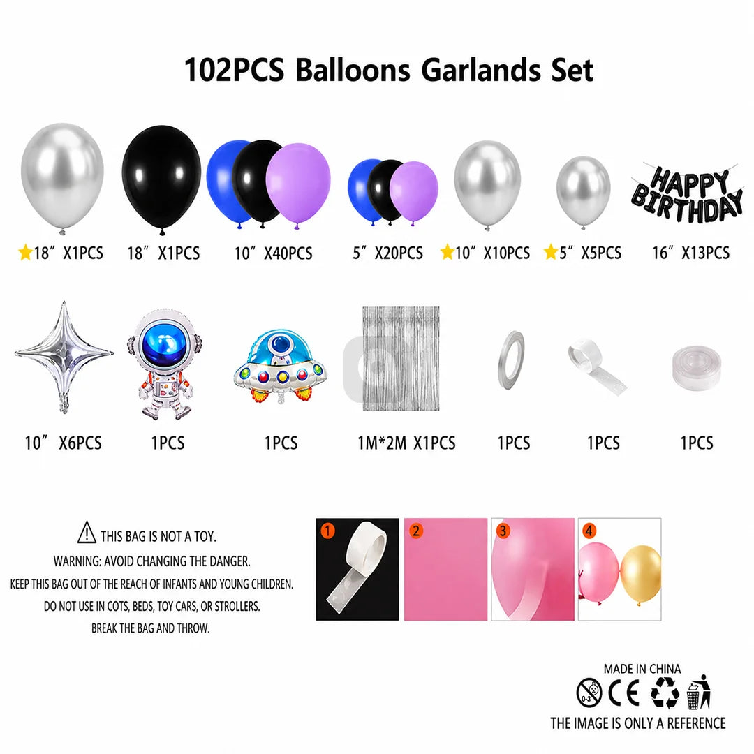 Outer Space Astronaut Birthday Decoration Theme Kit