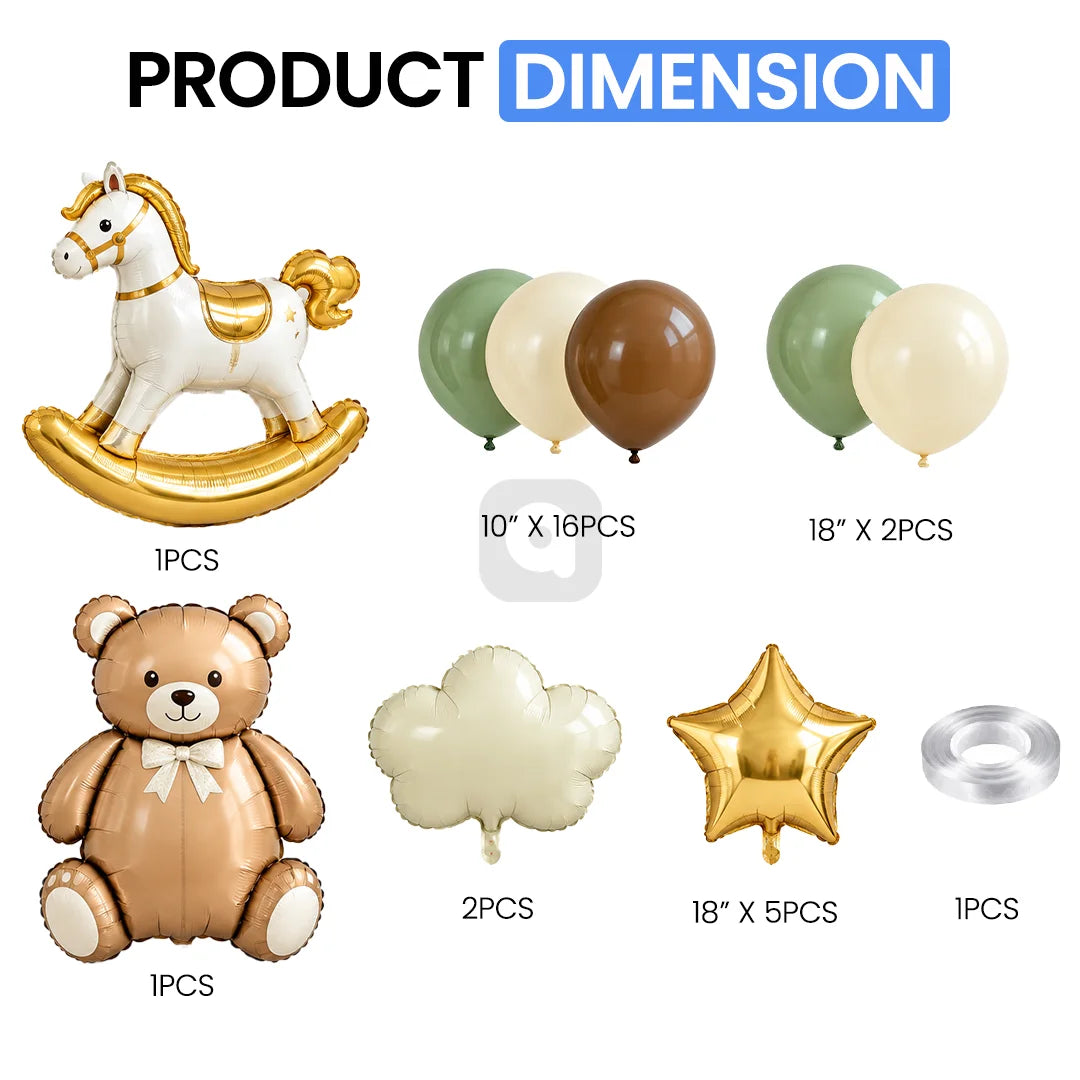 Horse Foil Balloons Kit - 28 pcs Kit