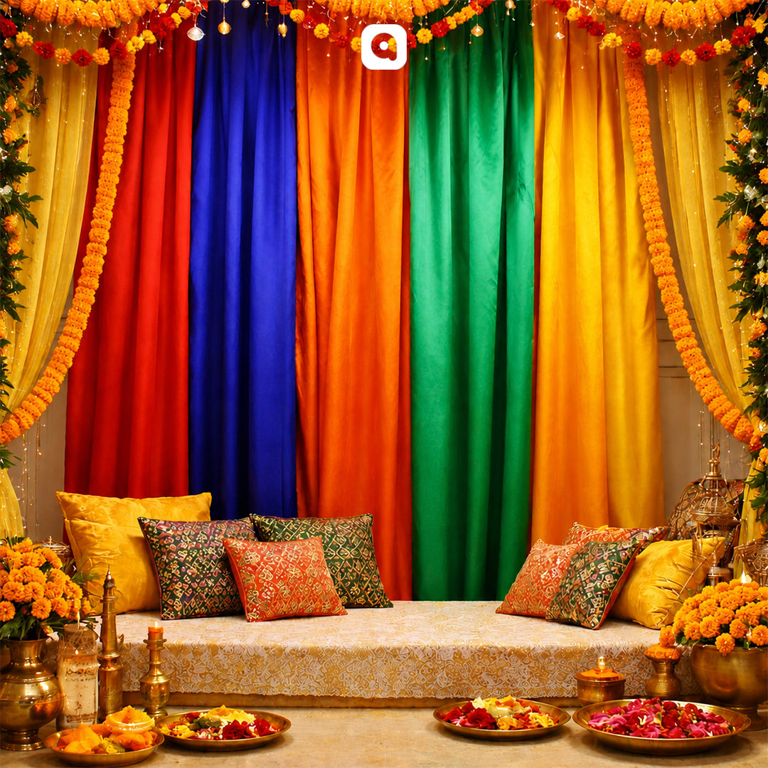 Satin Fabric Curtain Backdrop