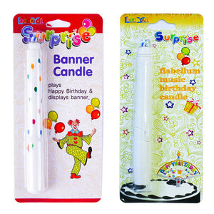 Fan Surprise Banner Candle – Fun Birthday Cake Decoration with Spinning Banner for Kids’ Parties - ardor