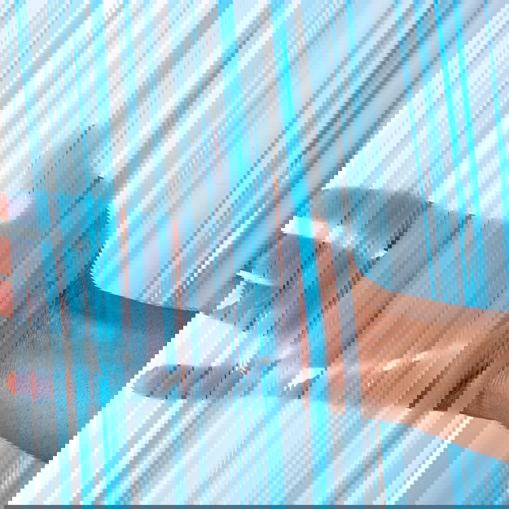 Fluorescent Baby Blue Foil Curtains - ardor