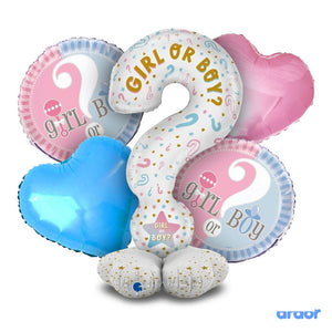 Gender Reveal Foil Balloon 5 Pcs Set - ardor