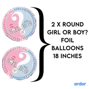 Gender Reveal Foil Balloon 5 Pcs Set - ardor