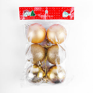 Golden & Red Hanging Ball 6 Pcs for Christmas Party Decor - ardor