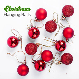 Golden & Red Hanging Ball 6 Pcs for Christmas Party Decor - ardor