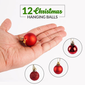 Golden & Red Hanging Ball 6 Pcs for Christmas Party Decor - ardor