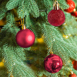 Golden & Red Hanging Ball 6 Pcs for Christmas Party Decor - ardor