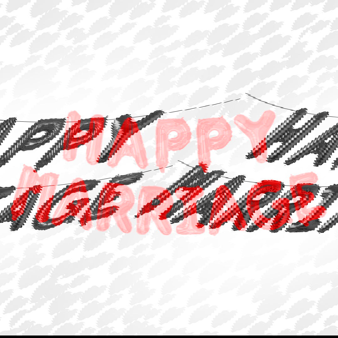 Happy Marriage Foil Balloon 13 Pcs Set - ardor