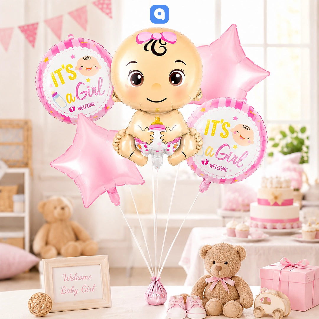 Its a Girl Foil Balloon Set